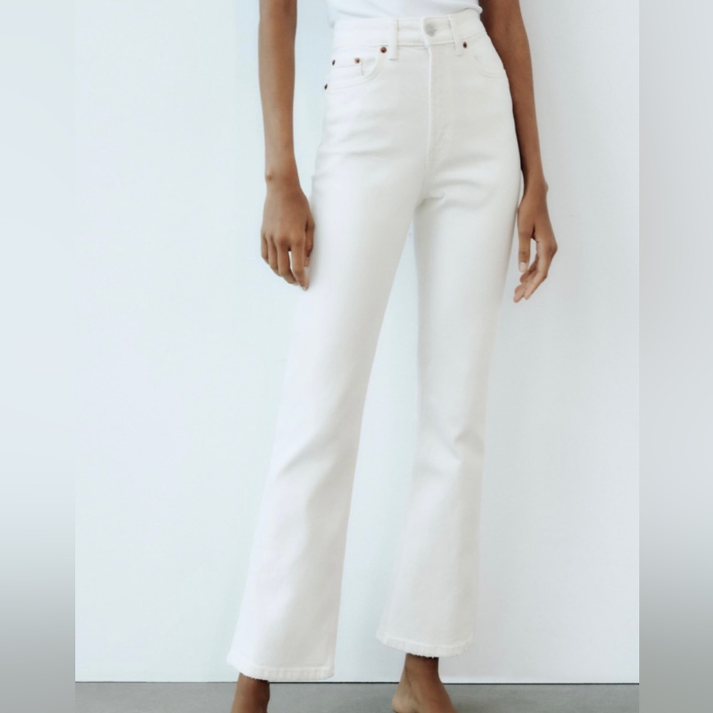 ZARA high rise straight jeans